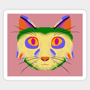 Cat Head Design Version 1 (bright colors) Magnet